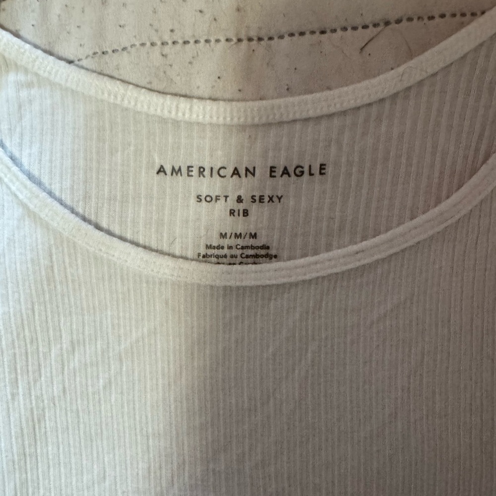 American Eagle Outfitters White Ruffle-Hem Cami Tank - Picture 2 of 3